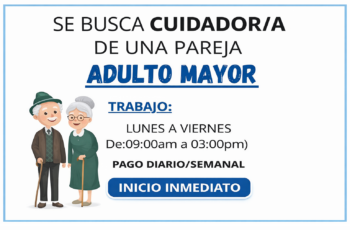Convocatoria Laboral: Cuidado y Acompañamiento de Adultos Mayores