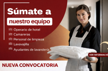 Oportunidad laboral en limpieza y mantenimiento hotelero