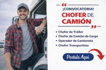 Convocatoria laboral para choferes de camión con licencia