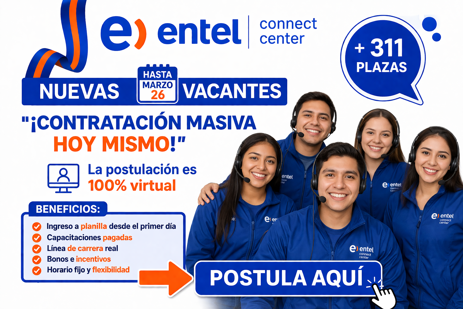 Vacantes en Call Center de Entel Connect Center